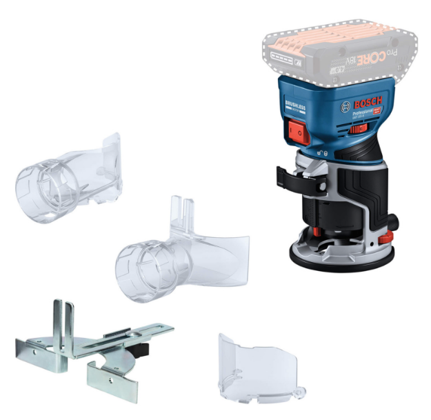 Picture of Bosch GKF 18V-8L Brushless Cordless 18V 1/4" Palm Router 10000-30000rpm, Soft Start, 1.1kg Bare Unit In L-Boxx 06016C2071 
