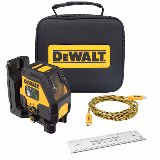 Picture of DEWALT DCLE14201GB USB Compact Cross Line Green Beam Laser (30m or 100m when used with a detector) 