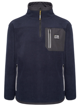 Show details for JCB DK9T TRADE HEAVYWEIGHT 1/4 ZIP NAVY TECH FLEECE SLWJKJCB-DK9T-RANGE