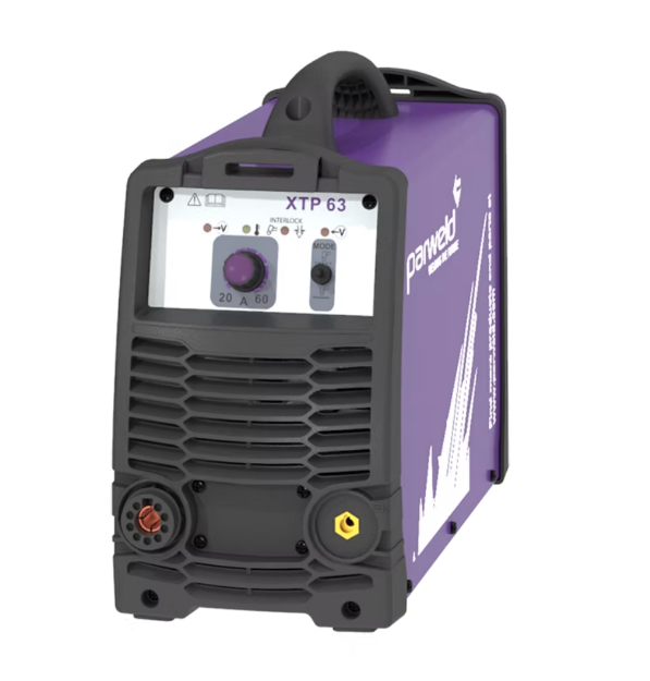 Picture of Parweld XTP 63 60A Plasma Cutter Inverter Machine 400v C/W XTP40-6-CC TORCH, Earth, Gas Hose, Reg.. 20mm Production Cut. 60A @ 40% Duty Cycle