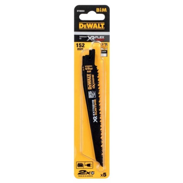 Picture of Dewalt Flexvolt Reciprocating/Sabre Saw Blades 152mm 4/6TPI Wood