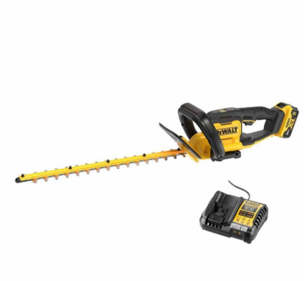 Picture of Dewalt DCMHT564P1 18V XR Heavy Duty Hedge Trimmer 550mm With 25mm Blade Gap C/W 1 x 5.0ah Li-ion Battery & Charger