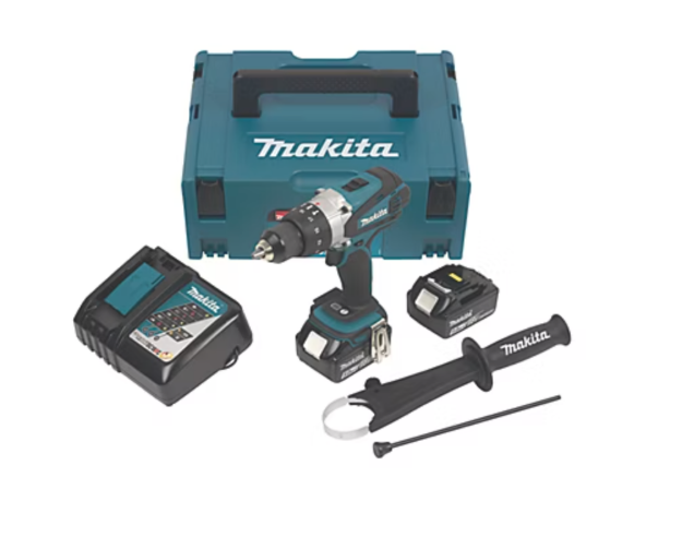 Picture of Makita DHP458RTJ 18V 2 Speed Combi Drill 91nm 0-2000rpm 2.3kg C/W 2 x 5.0Ah Li-ion Batteries & Charger In Box