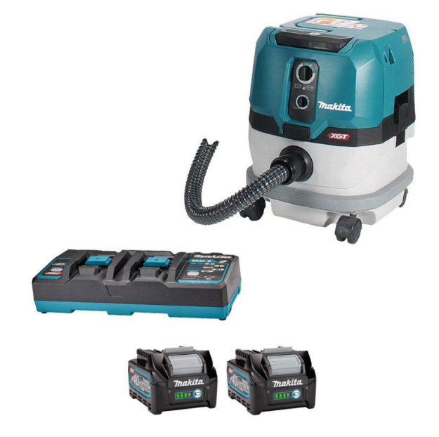 Picture of Makita VC001GLD22 40v XGT Brushless 8ltr L Class Dust Extractor Air Flow Rate 3.2 m³/min 7.7kg Includes Hose & Nozzles C/W 2 x 2.5Ah Batteries & Charger 