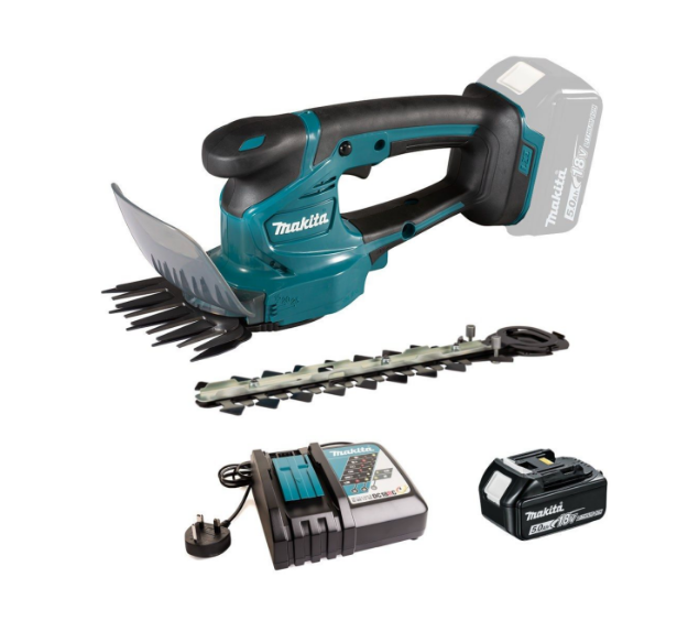 Picture of Makita DUM111RTX 18V 110mm Grass Shears with 200mm Hedge Trimmer attachment C/W x1 5.0Ah Battery & Charger  