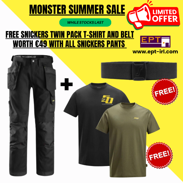 Picture of SNICKERS 3214 Canvas Trousers + Free Snickers Twin pack t-Shirt and belt with All Snickers Pants (Please type Twin pack t-Shirt size in the order note at the checkout page.)
