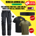Picture of Snickers 6251 Allround Stretch Loose Fit Holster Pocket Pants + Free Snickers Twin pack t-Shirt and belt with All Snickers Pants (Please type Twin pack t-Shirt size in the order note at the checkout page.)