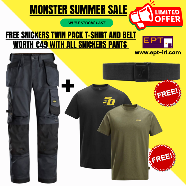 Picture of Snickers 6251 Allround Stretch Loose Fit Holster Pocket Pants + Free Snickers Twin pack t-Shirt and belt with All Snickers Pants (Please type Twin pack t-Shirt size in the order note at the checkout page.)