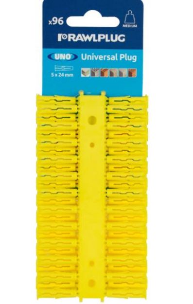 Picture of Rawlplug UNO Universal Plug Clips of 96pc Yellow (5mm) [SINGLE] 