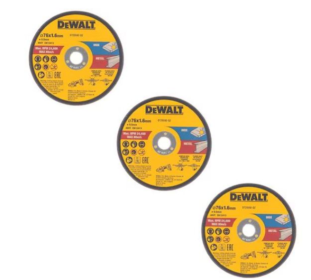 Picture of Dewalt DT20592 76mm 3pc Bonded Abrasive Cutting Wheels