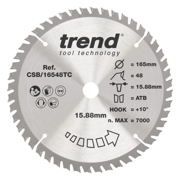 Picture of Trend CRAFT SAW BLADE 165MM X 48T X 15.88MM (For Trend & Milwaukee Circular Saws)