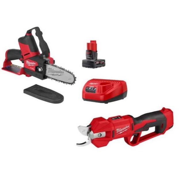 Picture of Milwaukee M12BLPRS-202+M12FHS-0 2pc Combo Kit Includes M12BLPRS  Pruning Shears & M12FHS Pruning Saw C/W 2 x 2.0Ah Batteries & Charger