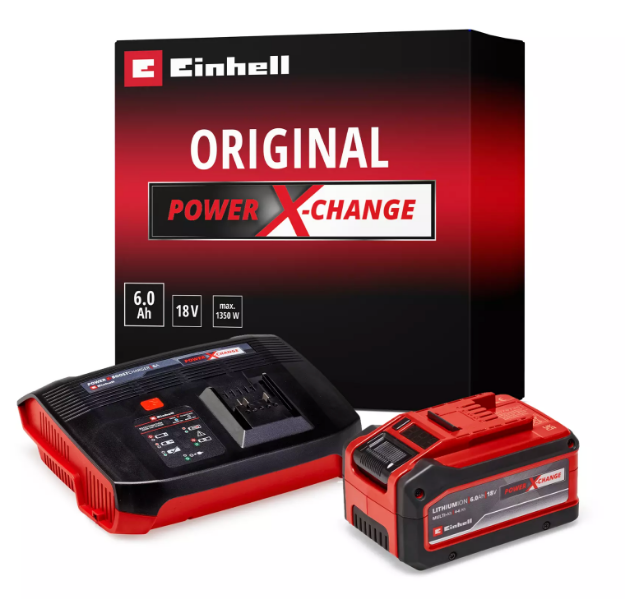 Picture of Einhell 4512143 18V 6.0Ah Plus PXC Starter Kit PXC 18V 6.0Ah Plus Battery and Boost Charger Kit