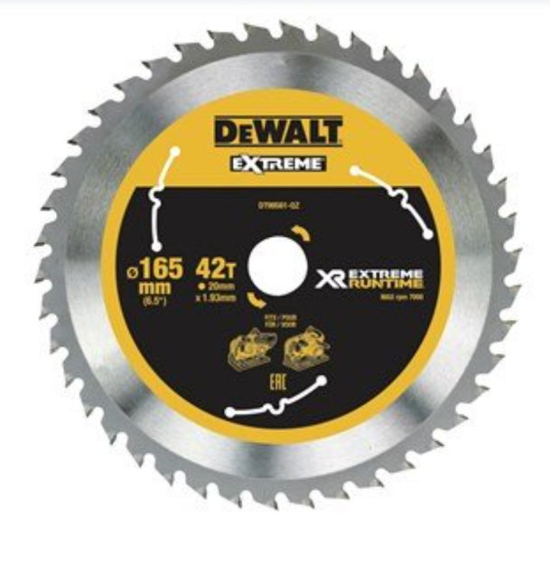 Picture of Dewalt DT99561 165X20mm Z-42 Tct Blade Xtreme Runtime For DCS520