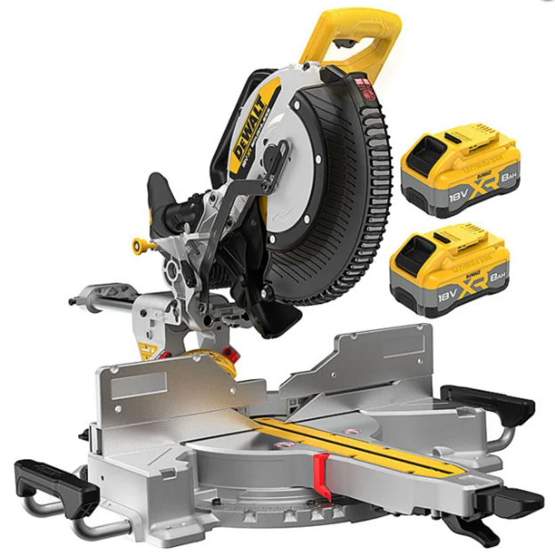 Picture of Dewalt DCS782XWY2 18V XR 12'' 305mm Mitre Saw 3800rpm, 310mm Crosscut, 112mm Max Depth, 23.2kg C/W 2 x 8.0Ah Tabless Li-ion Batteries & Charger (DeWALT Sale Special Price)