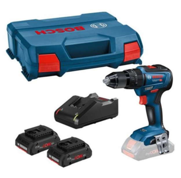 Picture of Bosch GSB18V-55M2P 18V Brushless 2 Speed Combi Drill 55nm 0-2000rpm C/W 3 x 4.0Ah Li-ion Procore Batteries & Charger In L-boxx 0605A50030