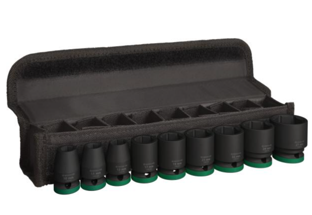 Picture of Bosch 9pc 1/2" Standard PRO Impact Sockets Includes: 10/11/13/17/19/21/22/24 & 27mm 2608003038