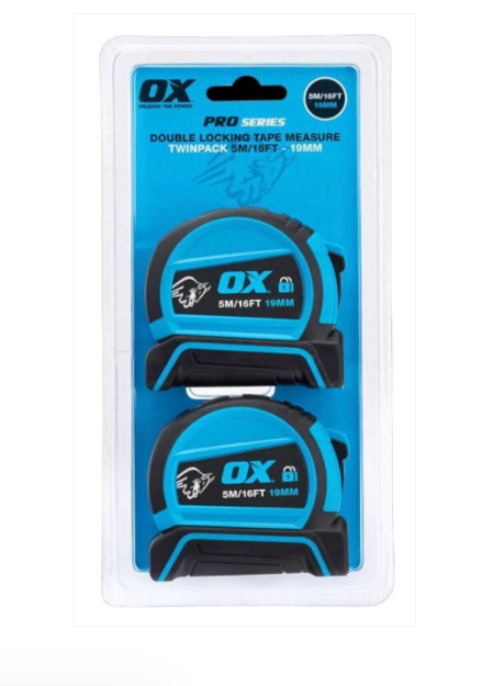 Picture of OX Pro Double Locking Tape Measure Twin Pack - 5m