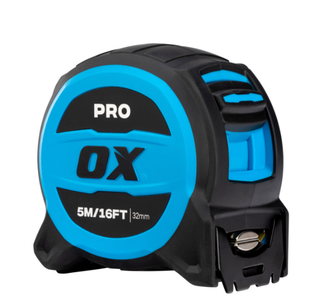 Picture of OX Pro 5m/16ft Tuff Blade Tape Measure - Magnetic Dual Hook & 32mm Wide Blade