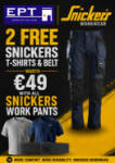Picture of SNICKERS BUNDLE OFFER - Snickers AllroundWork, Canvas Stretch Work Trousers Holster Pockets + FREE Snickers Two T-Shirts & Belt with all Snickers Work Pants (Please type T-Shirt size in the order note at the checkout page.)(Annual Summer Sale Special Offer Price)