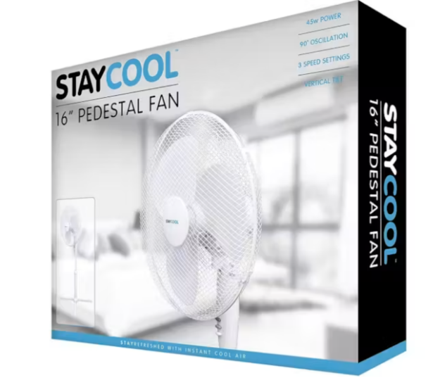 Picture of STAY COOL 16'' 3 SPEED 220V OSCILLATING PEDESTAL FAN 