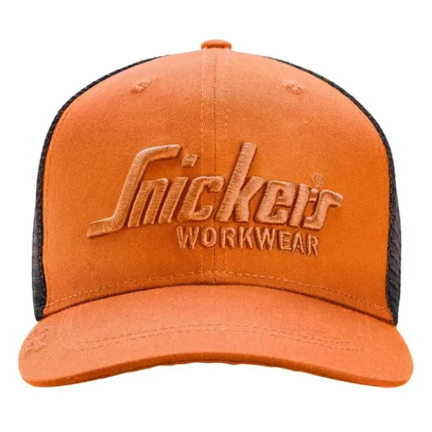 Picture of SNICKERS 9001 TRUCKER CAP WARM ORANGE/BLACK