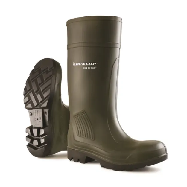 Picture of PAIR DUNLOP PUROFORT GREEN STEEL TOE SAFETY WELLINGTONS C462