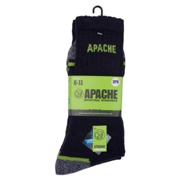 Picture of Apache Burlington 3Pk Work Socks One Size