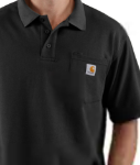 Picture of CARHARTT K570 CONTRACTOR'S WORK POCKET BLACK POLO SHIRT