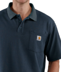 Picture of CARHARTT K570 CONTRACTOR'S WORK POCKET BLACK POLO SHIRT