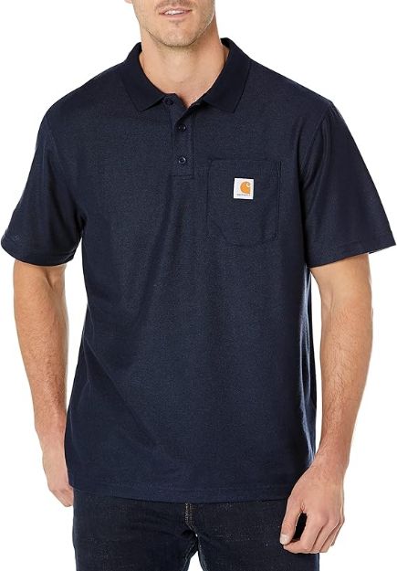 Picture of CARHARTT K570 CONTRACTOR'S WORK POCKET BLACK POLO SHIRT