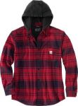 Picture of CARHARTT 105621 OXBLOOD RED RUGGED FLEX RELAXED FIT FLANNEL FLEECE LINED HOODIE SHIRIT