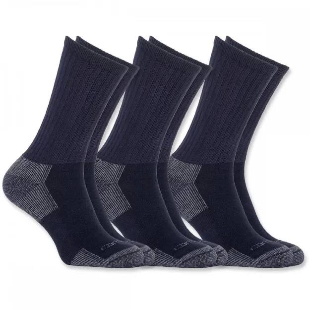 Picture of A62-3 3PK WORK CREW SOCK BLK LGE  