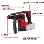 Picture of Einhell 4514265 TP-HD 18/26 LI BL - SOLO Cordless Rotary Hammer