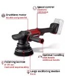 Picture of Einhell CP-EP 18/125 PXC 18V 5" 125mm Professional Cordless Polisher 500-3800rpm 1.3kg Bare Unit