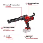 Picture of Einhell TE-SG 18/10 PXC 18V 310ml Caulking Gun, 2000N Dispense Force 1.9kg Bare Unit