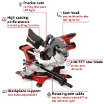 Picture of Einhell TE-SM 36/10 L Li-Solo PXC 36V 254mm Sliding Mitre Saw 13.8kg Bare Unit