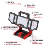 Picture of Einhell TP-CL 18/3000 Li - Solo 18v PXC Professional Site Light 3000 Lumens Bare Unit (Adjustable Light Panels 270° & Tripod Compatible 1/4" or 5/8")   