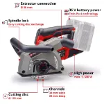 Picture of Einhell TP-MA 36/30 Li BL - Solo PXC 36V 5" 125mm Professional Brushless Wall Chaser 5400rpm 4.3kg C/W 2x Diamond Blades Bare Unit In Bag 