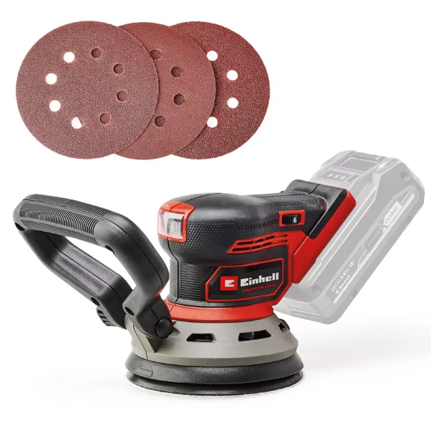 Picture of Einhell TP-RS 18/32 Li BL-Solo PXC 18V 5" 125mm Professional Brushless Rotating Sander 6000-24000rpm 1.1kg Bare Unit C/W 3x Sanding Pads & Dust Box