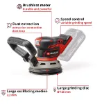 Picture of Einhell TP-RS 18/32 Li BL-Solo PXC 18V 5" 125mm Professional Brushless Rotating Sander 6000-24000rpm 1.1kg Bare Unit C/W 3x Sanding Pads & Dust Box