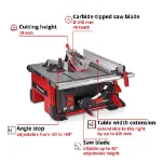 Picture of Einhell 4340450 TE-TS 36/8 T Li-Solo PXC 36V 210mm Table Saw 3800min 70mm Cut Depth Max Cut (Right) 625mm 13.2kg Bare Unit