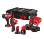 Picture of Milwaukee M18FPP2AQ2-564P 2pc M18/M12 Power Pack Includes M18 FHIW2F12 1/2" Impact Wrench C/W 2 x 5.0Ah's  & M12 FCIWF38G3 3/8" Impact Wrench C/W 1 x 2.0Ah+6.0Ah Batteries & Charger In Packout Box