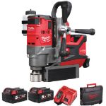 Picture of Milwaukee M18FMDP-502C M18 Brushless 38mm Magnetic Drill With Permanant Magnet 400-690rpm 13kg C/W 2 x 5.0Ah Li-ion Batteries & Charger In Box