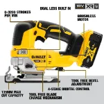 Picture of Dewalt DCS334P2 18V XR Brushless Jigsaw 485w 0-3200spm Cutting Capacity Wood 135mm Steel 10mm C/W 2 x 5.0Ah Li-ion Batteries & Charger In Box