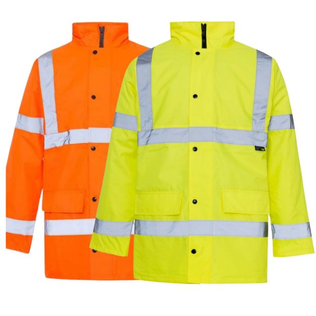 Picture of  HI-VIS 2-BAND HJ03 BLACK KNIGHT PVC PADDED JACKET   