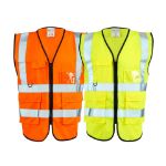Picture of HI-VIS EXECUTIVE VEST 2 BAND W/ PHONE PEN & I.D. POCKETS & ZIP FRONT FASTENING   