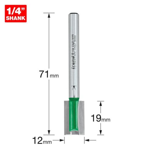 Picture of Trend Two Flute Cutter 12mm diameter C019A X 1/4TC